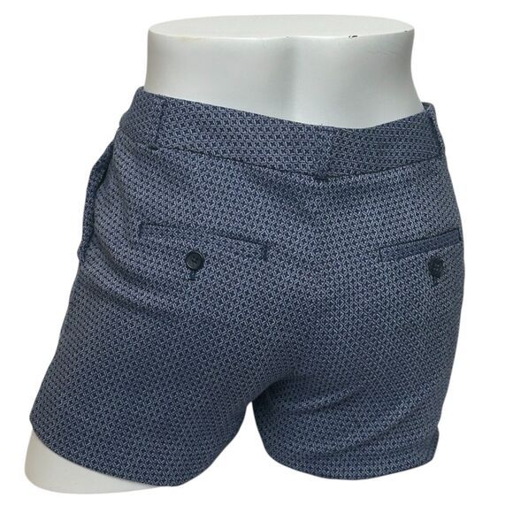 Banana Republic Womens Shorts Tailored Diamond Geometric Blue Size 2 Petite - Picture 2 of 8